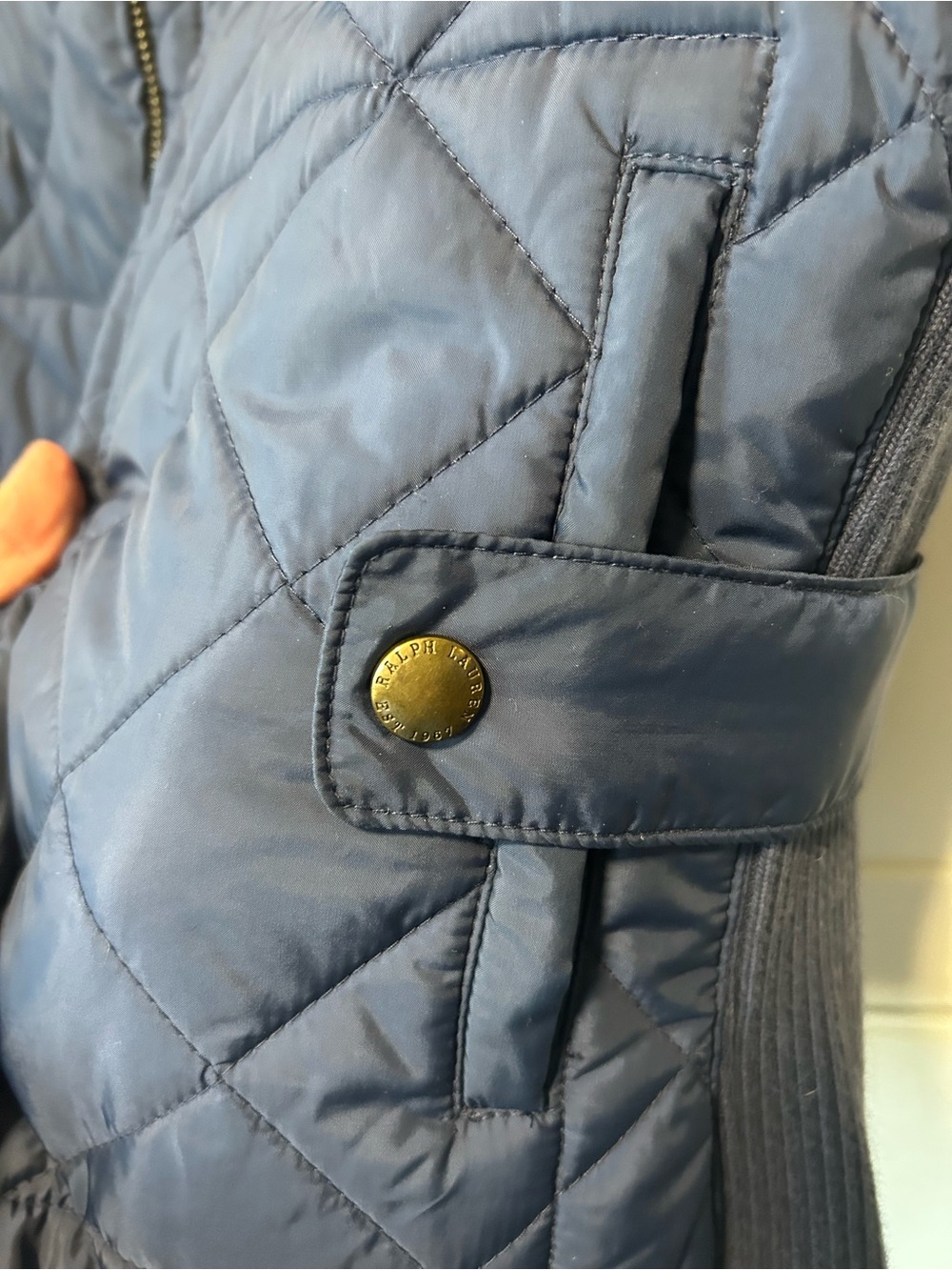 Ralph Lauren Sport Quilted Vest Medium Genuine Suede Equestrian Preppy - Picture 12 of 12